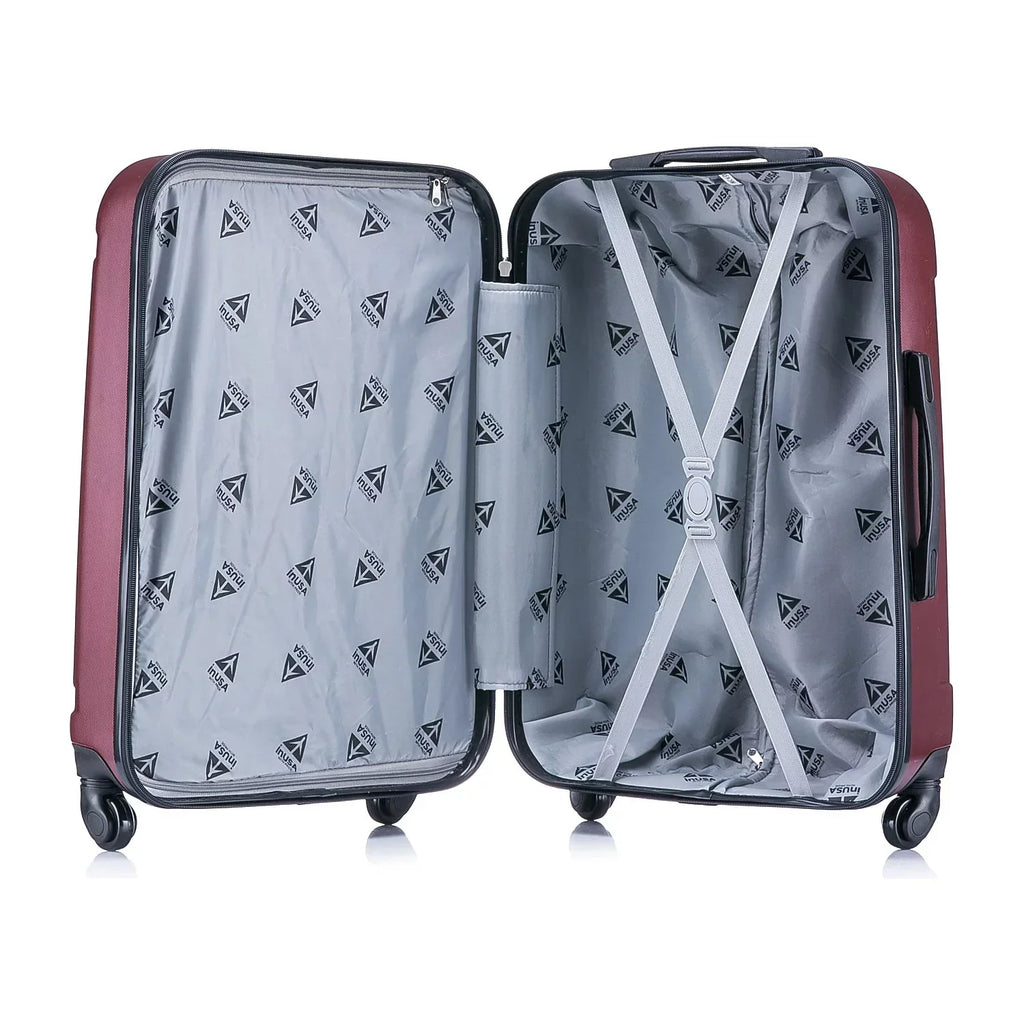 InUSA Pilot Large Plastic 4-Wheel Spinner Luggage Wine (IUPIL00L-WIN)