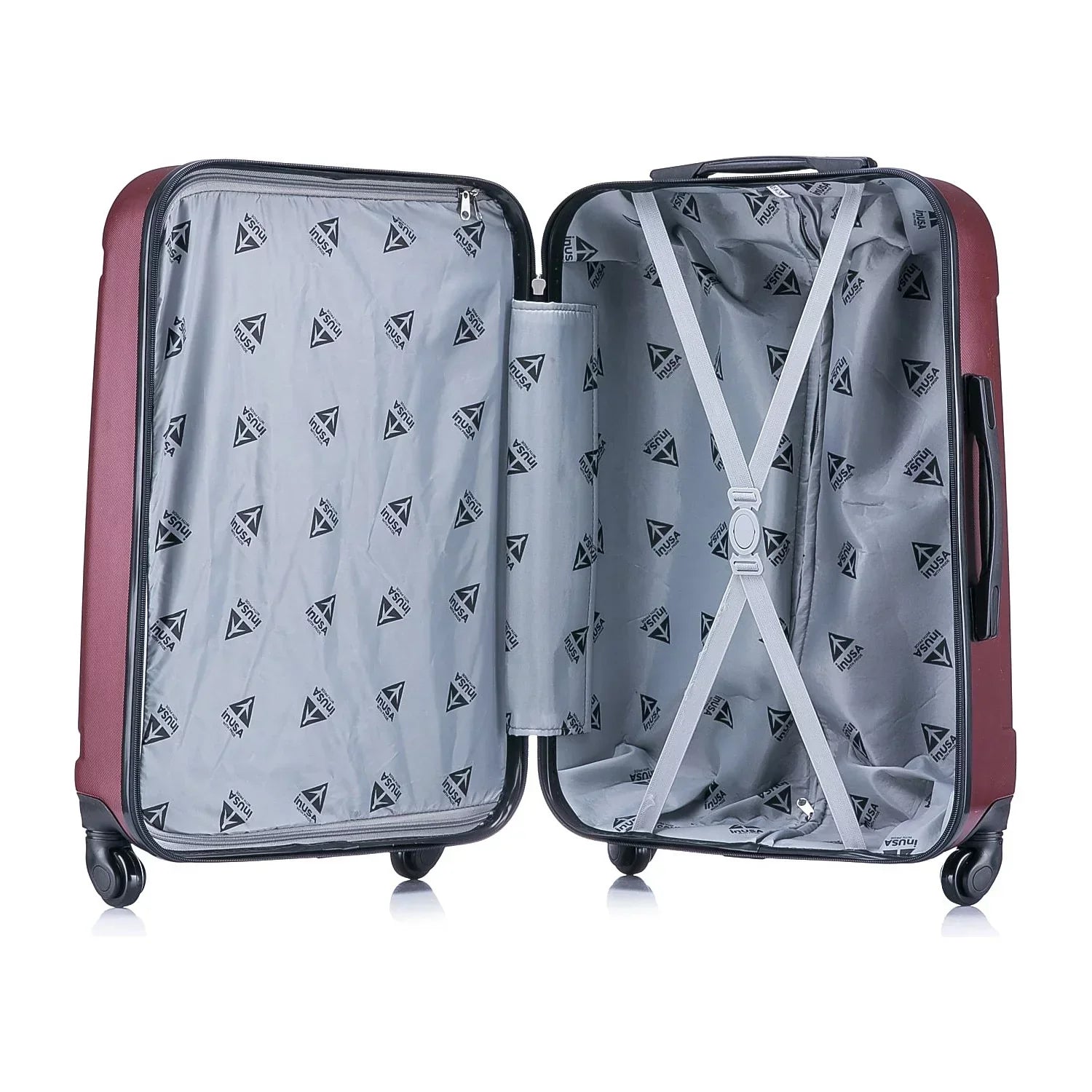 InUSA Pilot Large Plastic 4-Wheel Spinner Luggage Wine (IUPIL00L-WIN)