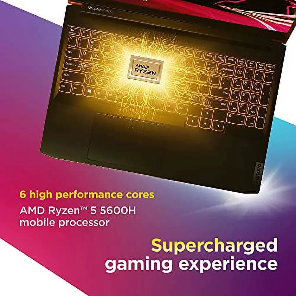 2022 Newest Lenovo IdeaPad 3 Gaming Laptop, 15.6" FHD 120Hz IPS Display, AMD Ryzen 5 5600H (Beats i7-10700), NVIDIA GeForce GTX 1650, 64GB RAM, 2TB SSD, Backlit Keyboard, Windows 11