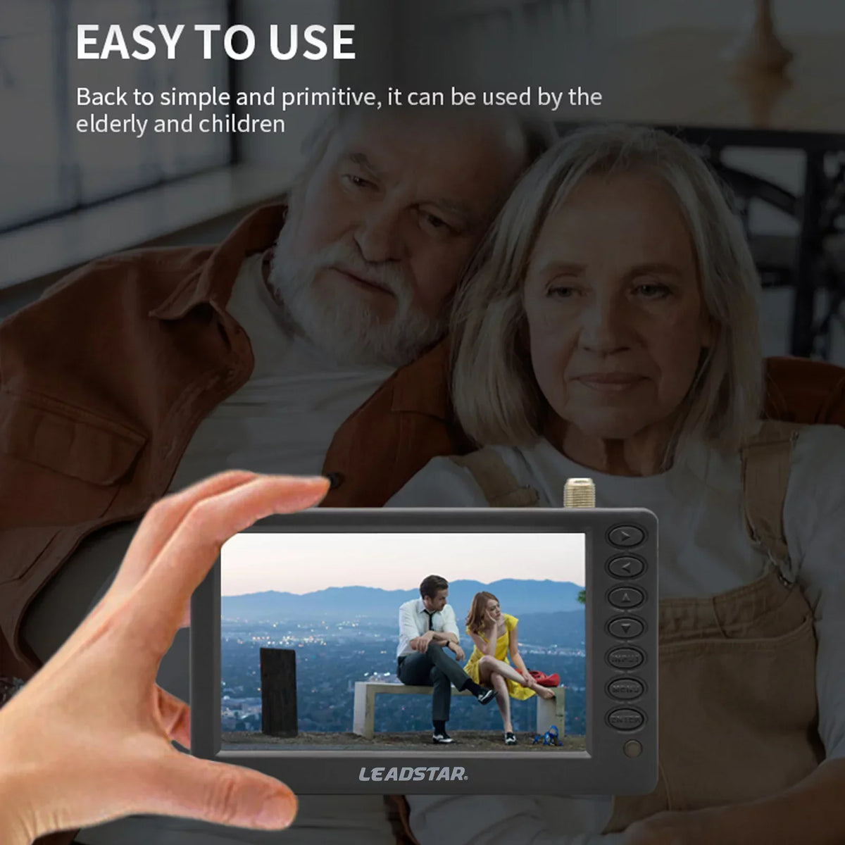 LEADSTAR D5 ATSC Portable Digital TV Player - 5-inch Screen, Pocket-Sized Car Television, Multimedia Player, Radio, TF Card and U Disk Playback, Includes Remote Control