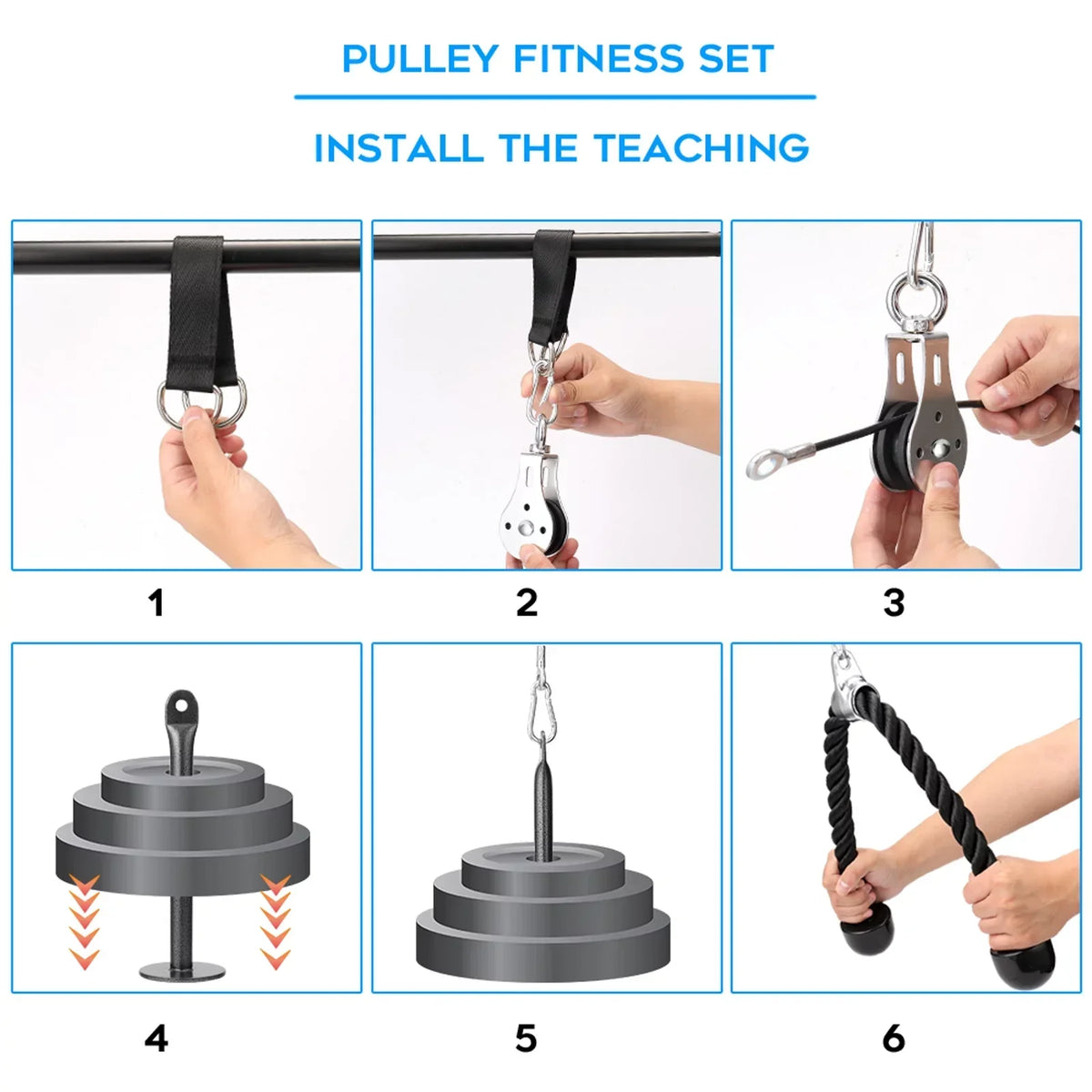 Meterk Fitness DIY Pulley Cable Machine Attachment System Loading Pin Lifting Arm Biceps Triceps Blaster Hand Strength Training Equipment