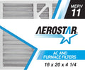 Aerostar 16x20x4 1/4 MERV  11, Carrier Replacement Pleated Air Filter, 16x20x4 1/4, Box of 2