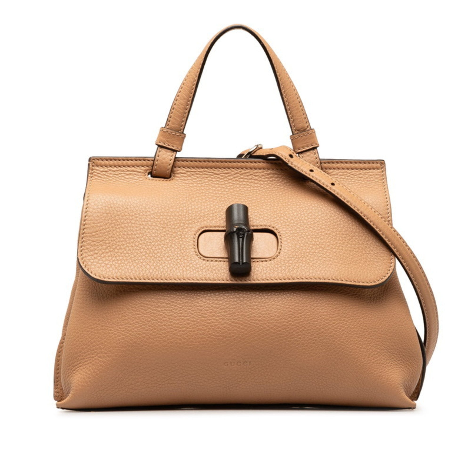 Pre-Owned Gucci Daily Bamboo Handbag Shoulder Bag 370831 Pink Leather Women's GUCCI (Good)