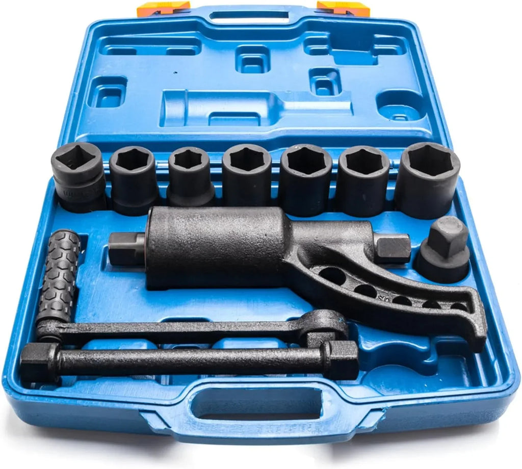 1:58 Heavy Duty Torque Multiplier Set 4800 NM Lug Nut torque Set Lugnut Remover with Case Labor Saving Tool 8pcs Socket Black