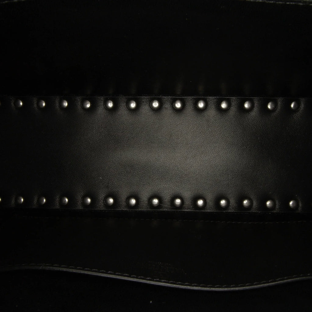 Pre-Owned Authenticated Valentino Rockstud East West Satchel Calf Leather Black Unisex (Good)