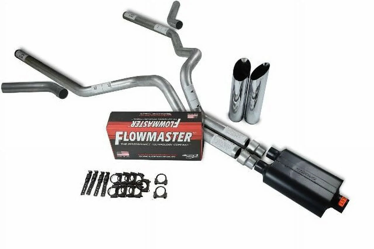 Ford F150 15-18 3" Dual Exhaust Kits Flowmaster Super 40 Slash Tip Corner Exit