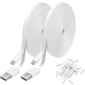 2 Pack 20FT Power Extension Cable Compatible with Yi Home Camera Wyze v3,Blink,USB to ro USB Durable Charging