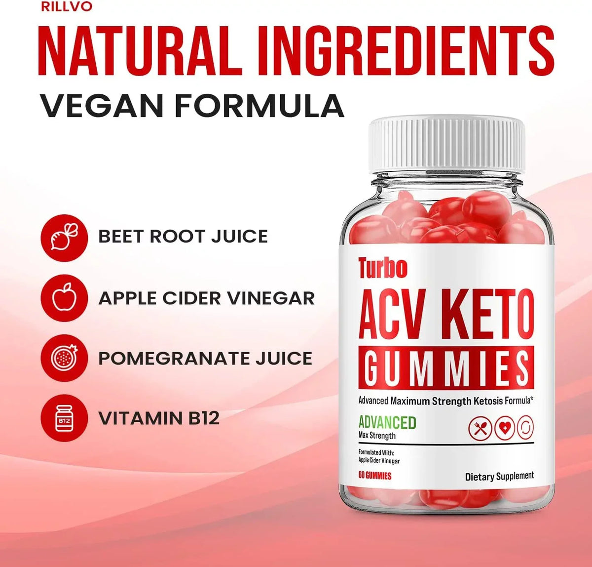 3 Pack Turbo ACV Keto Gummies Turbo ACV + Keto Advanced Keto Formula Plus Apple Cider Vinegar Keto Gummies Dietary Supplement B12 Beet Root Juice Men Women 180 Gummies