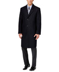 London Fog Big and Tall Signature Wool-Blend Overcoat, Black, 52R