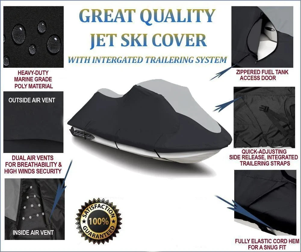 SUPER HEAVY-DUTY PWC 600D JET SKI Cover Compatible for Sea Doo Sea-Doo Bombardier GS 1996-1999 2000 2001 1-2 Seater