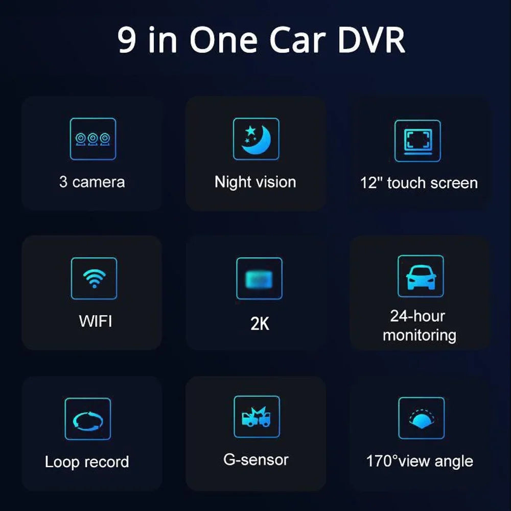 Walmeck Dashcam Car Camera, Rearview Mirror Recorder, Wide Angle Camcorder, Auto Driving Safety Recorder