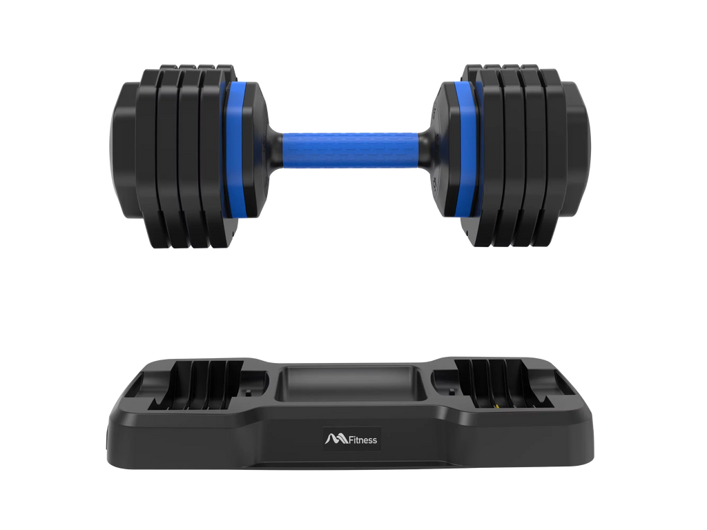 Adrinfly Adjustable Dumbbell - 55lb x2 Dumbbell Set of 2 with Anti-Slip Handle, Fast Adjust Weight by Turning Handle with Tray, Exercise Fitness Dumbbell Suitable for Full Body Workout