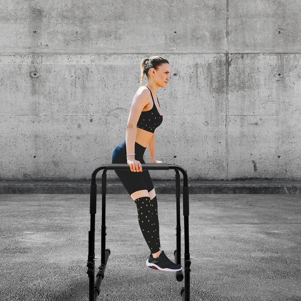 JOLLY JAUNTS Adjustable Dip Bar, Versatile High Strength Push Up Stand with Sponge Wrap, Easy Assembly Dip Station Functional for Rehabilitation Training, Sports Training