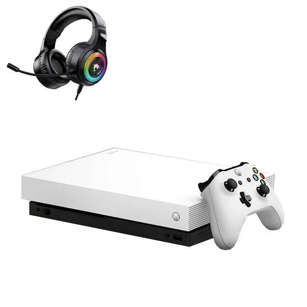 Microsoft Xbox One X 1TB Gaming Console White Included BOLT AXTION Bundle Like New