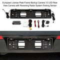 European License Plate Frame Camera - 12 LED Rear View Camera with Reversing System and Parking Sensor Integration