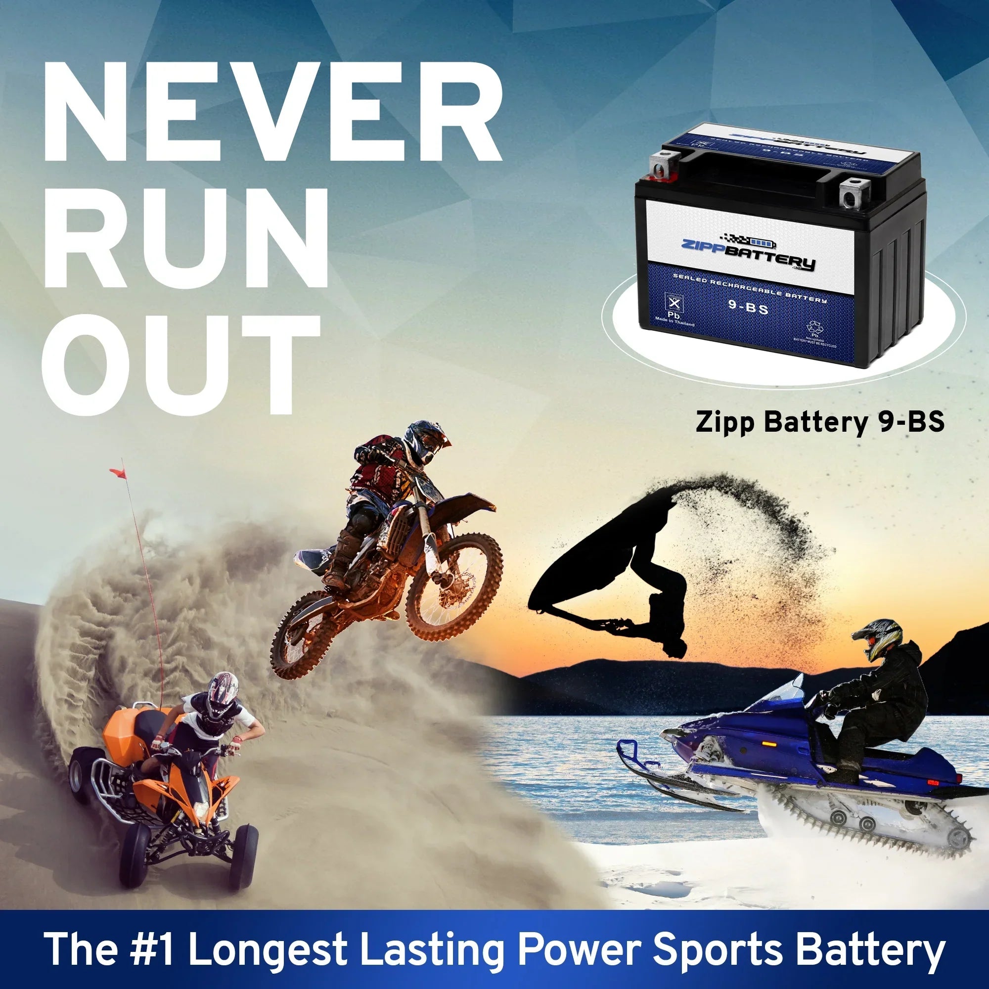 Zipp Battery YTX9-BS (9-BS 12 Volt,8 Ah, 120 CCA) Motorcycle Battery for Kawasaki 636cc Zx636-b C Ninja Zx-6r 2003