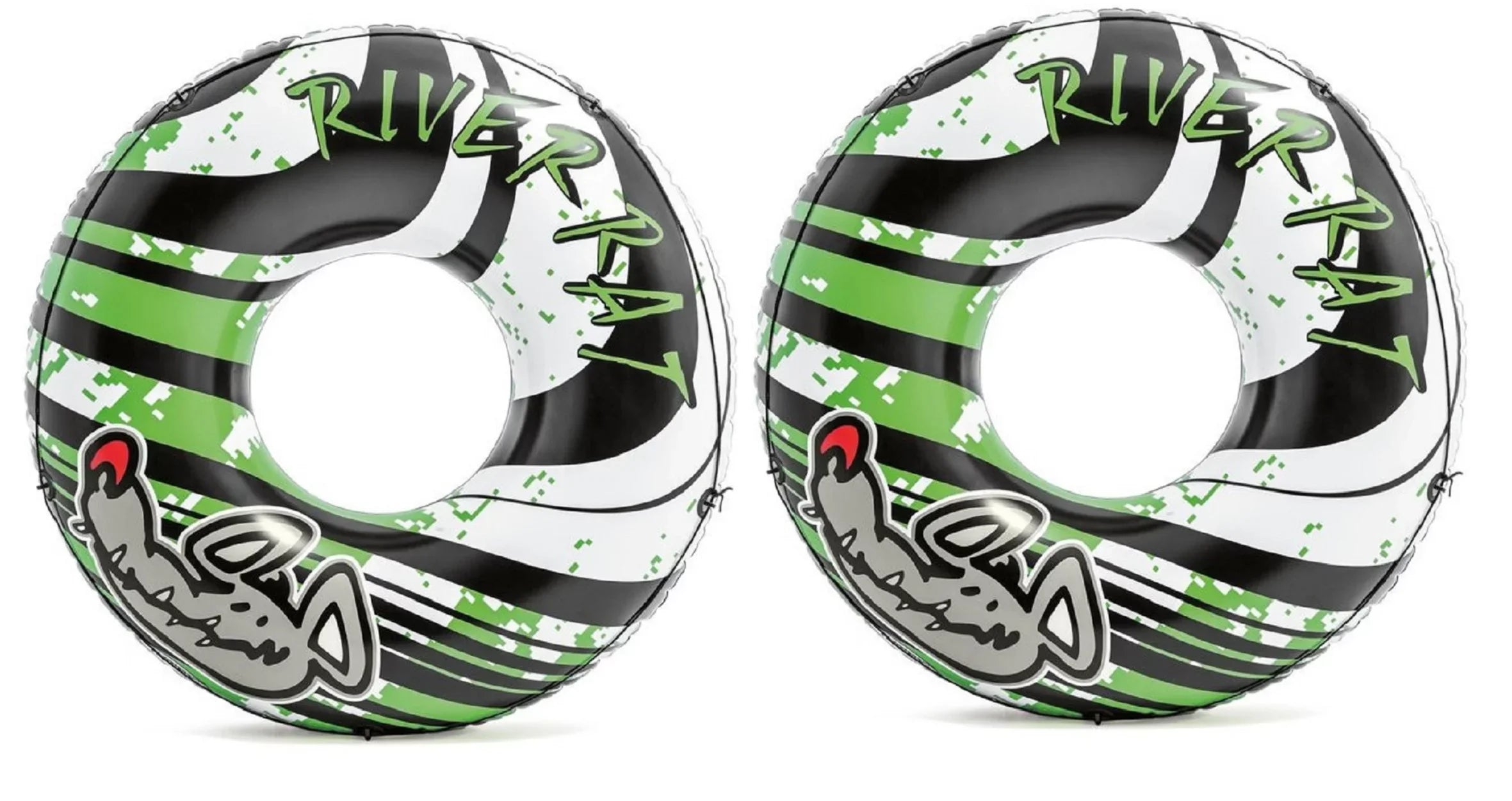 INTEX River Rat Inflatable Floating Tube Raft 68209E 2-Pack