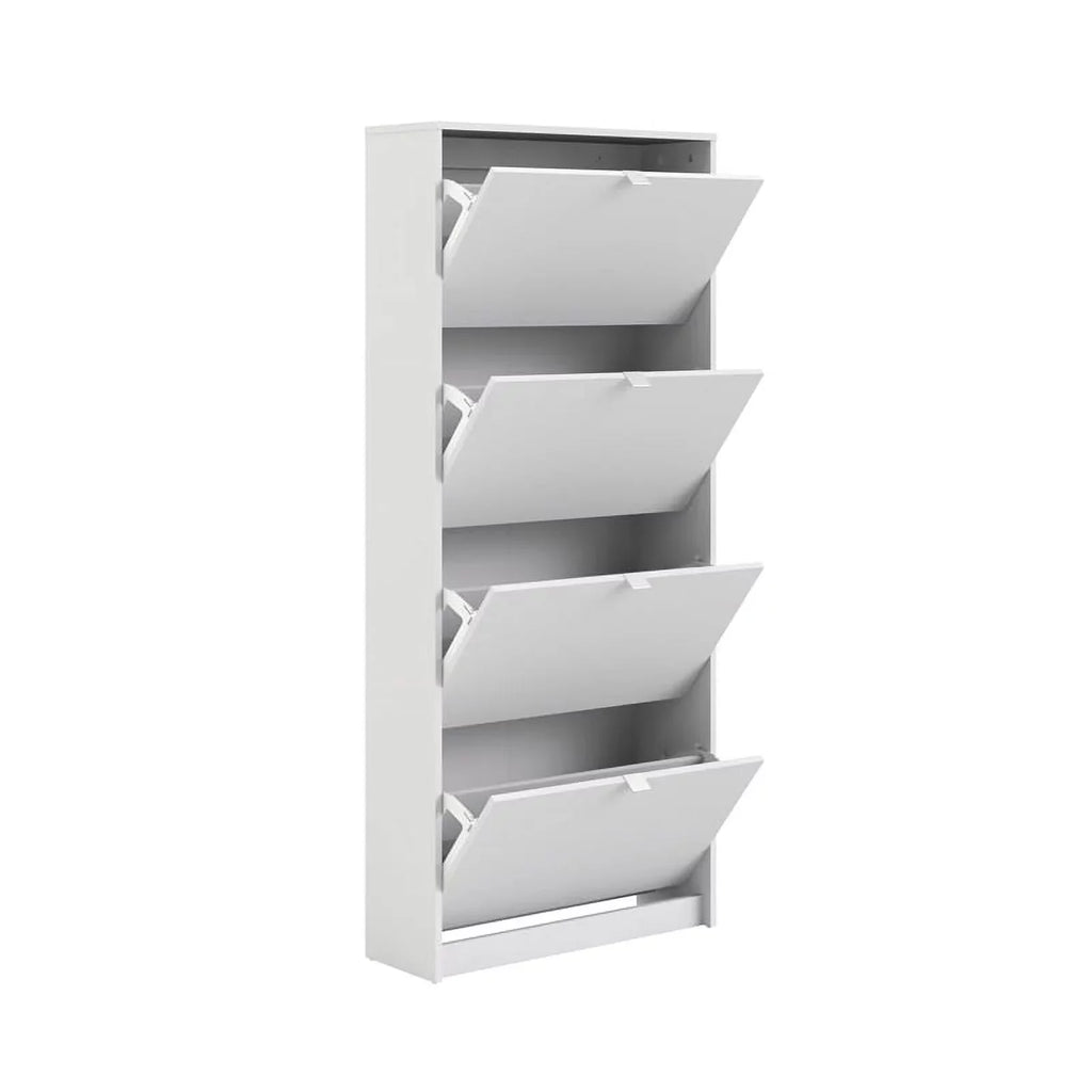 Allora Contemporary 4 Drawer Shoe Cabinet in White