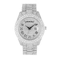 Charles Raymond Big Rocks Fully Iced Out Diamond Mens Watch w/Easy Read Date &Day and Colorful Dials- Designer Hip Hop Blinged Out Timepiece - ST10535 (ST10535-RN Silver)