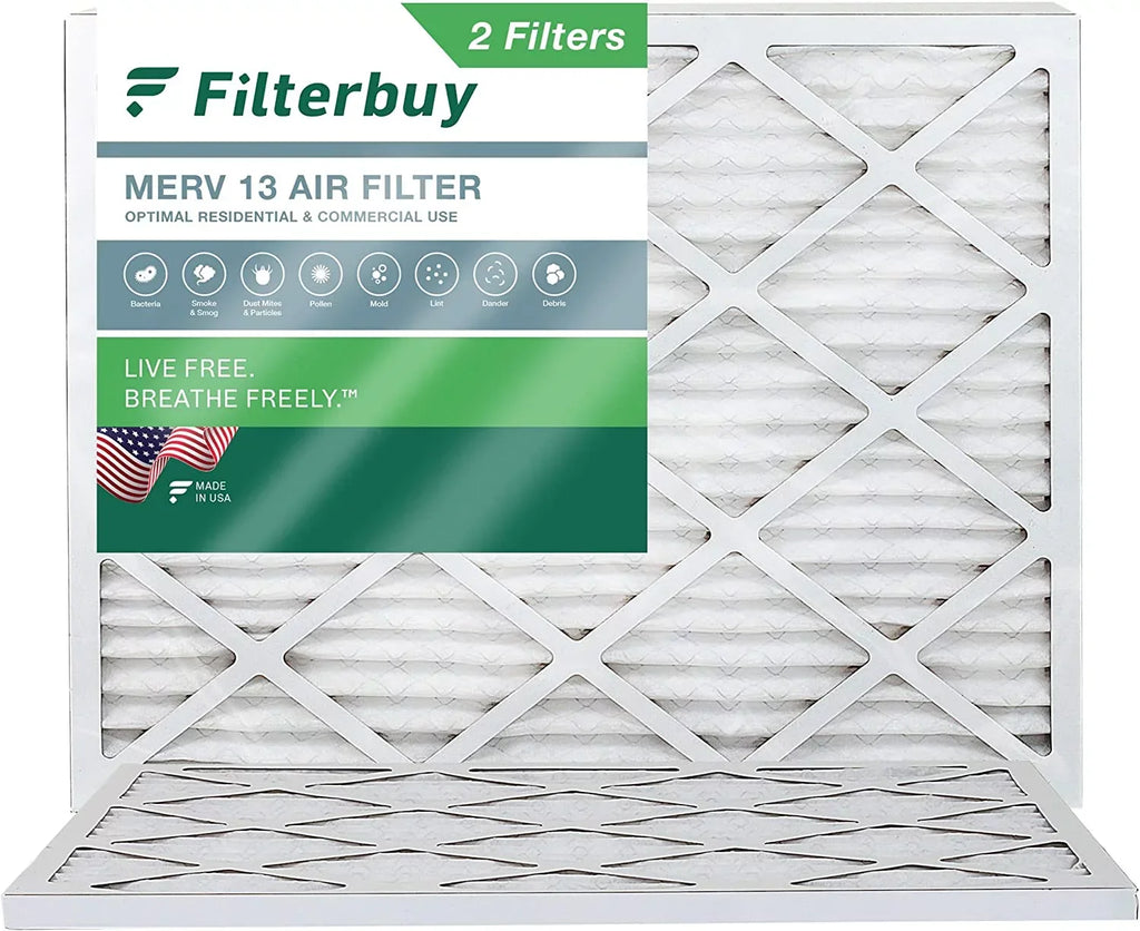 Filterbuy 25x32x1 MERV 13 Pleated HVAC AC Furnace Air Filters (2-Pack)