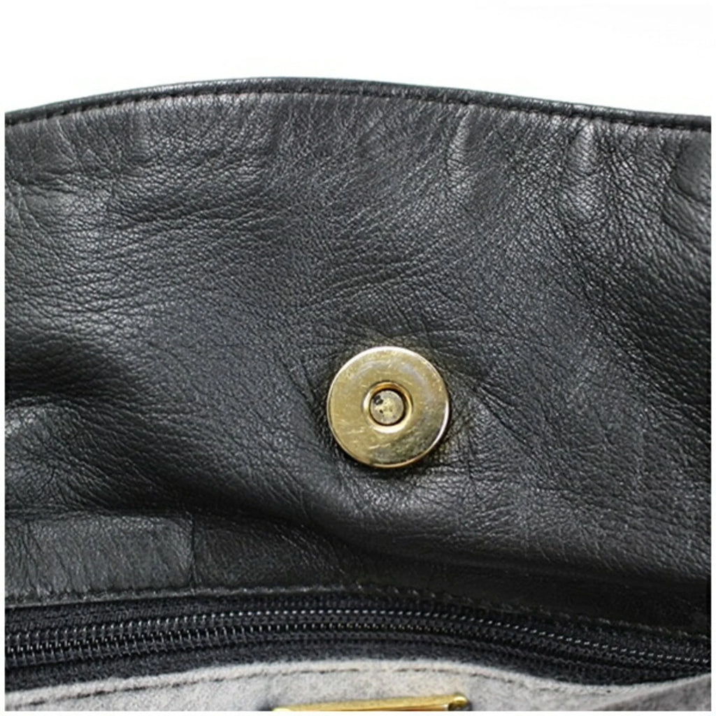Pre-Owned LOEWE Anagram Shoulder Bag Leather Black Women's Soft (Fair)