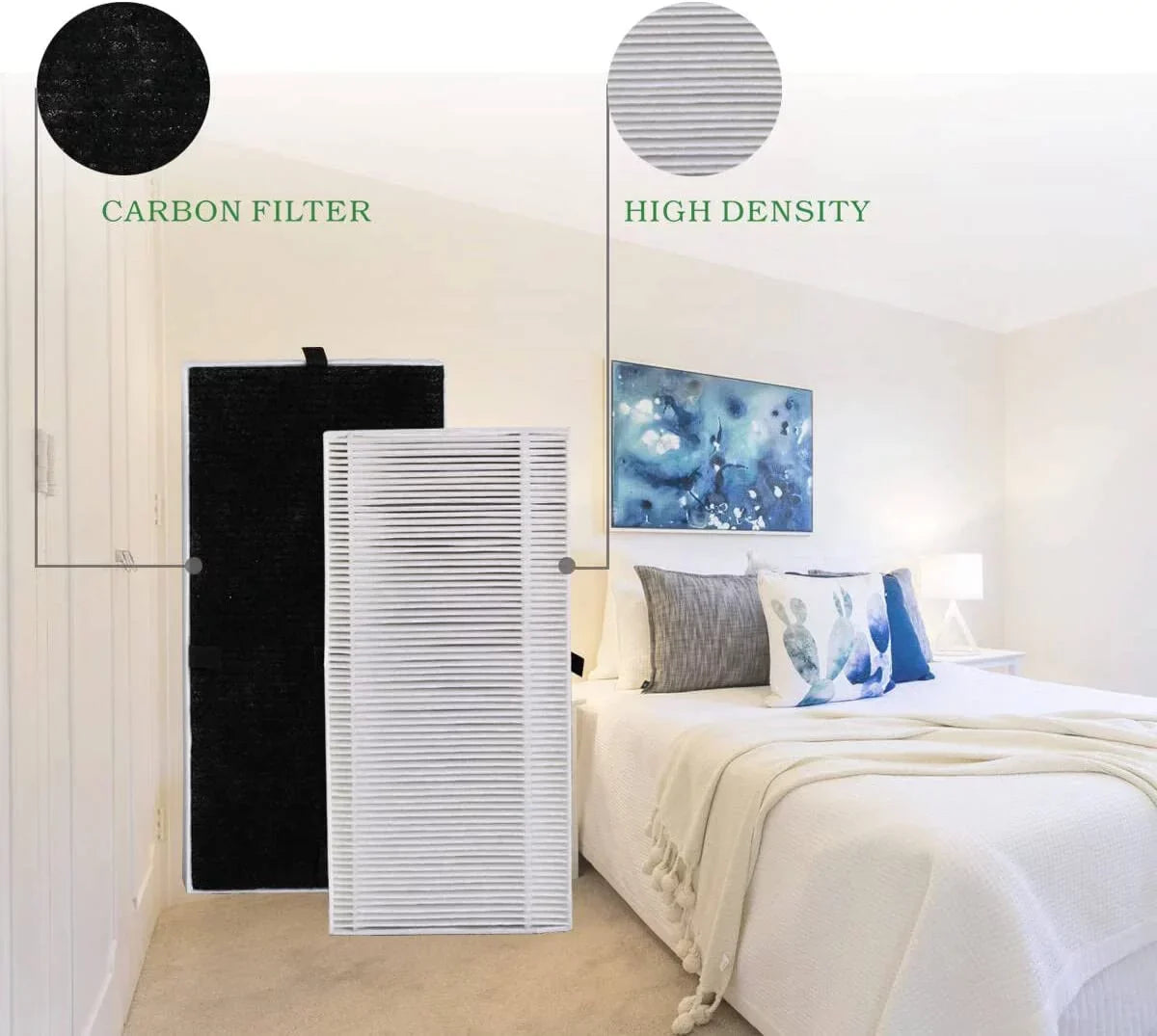 4 Packs Filter Replacement Compatible with Febreze FRF102B ,for Honeywell Air Purifier Filters U HRF201B, Fits for Honeywell Tabletop & Tower Air Purifier HHT270W & HHT290 Series