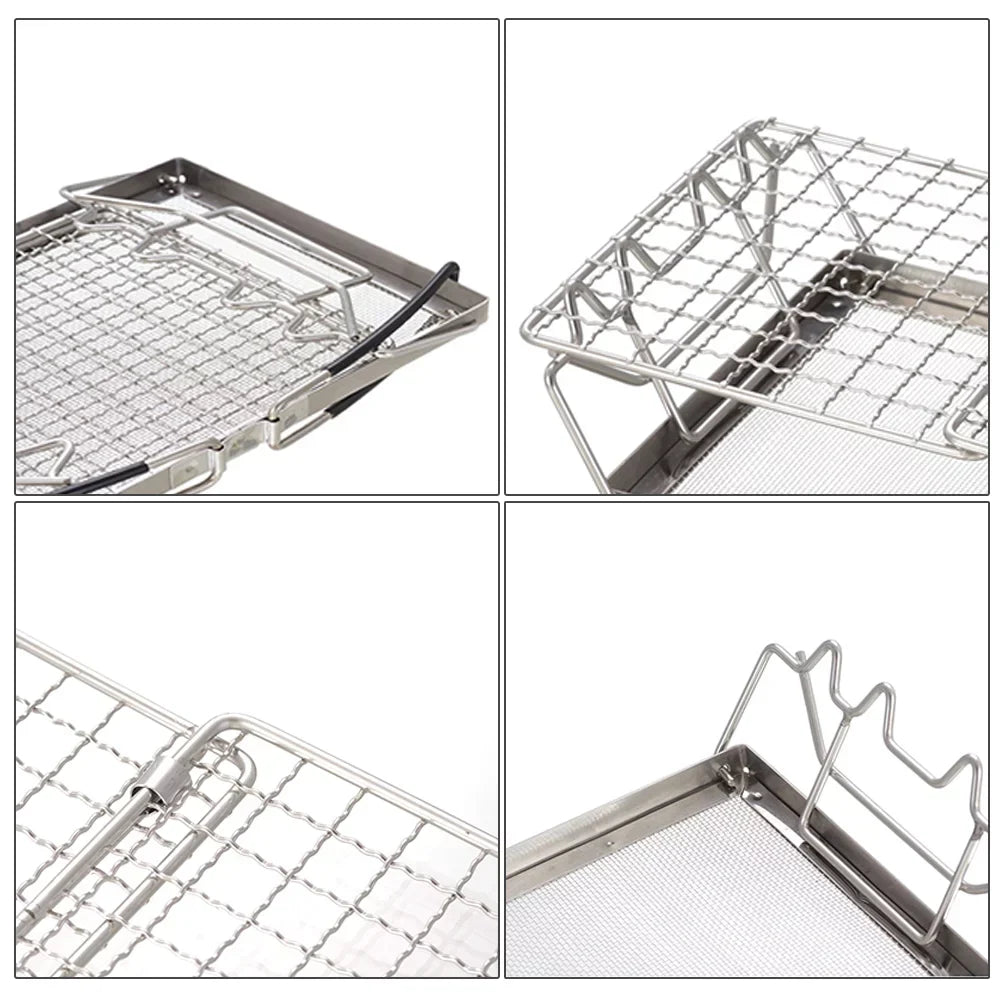 Stainless Steel Folding Camp Stove Toaster Rack - Ideal Bread Toaster for Camping, Backpacking, and Picnics