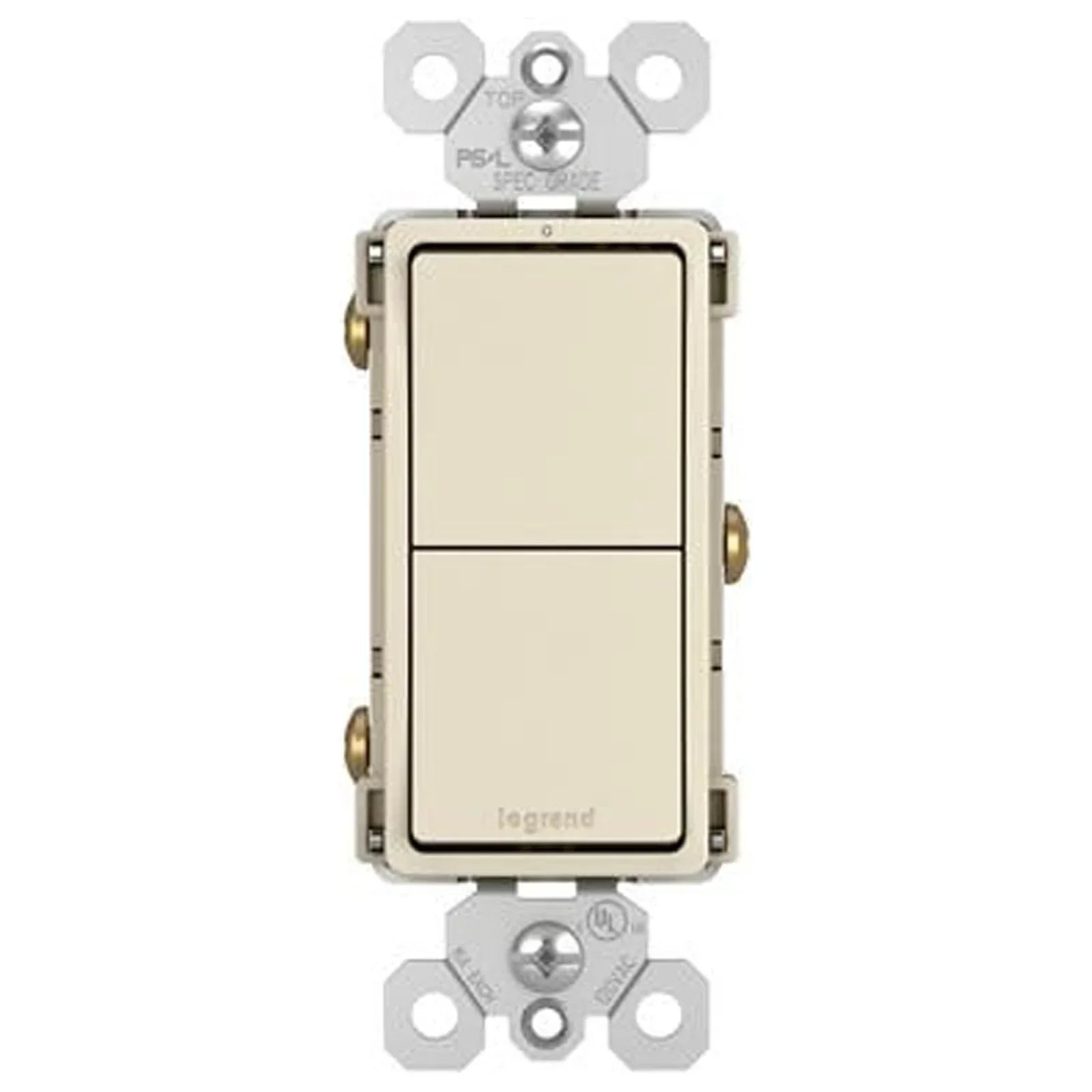 Legrand RCD11LACC6 Pass & Seymour Radiant 2 Single-Pole Switch, 15A, Light Almond - Quantity 6