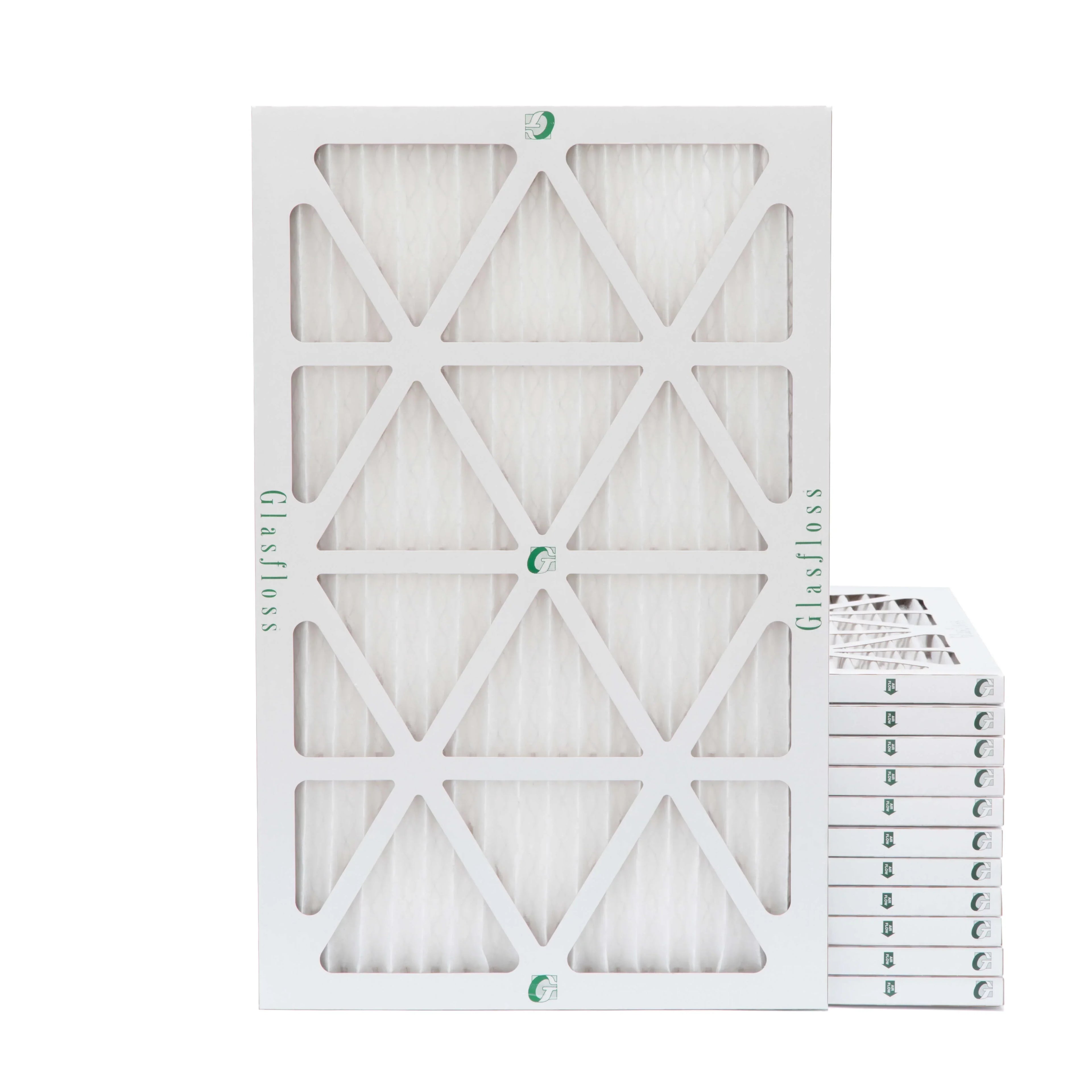 12 Pack of 14x24x1 MERV 13 Pleated Air Filters by Glasfloss. Actual Size: 13-1/2 x 23-1/2 x 7/8