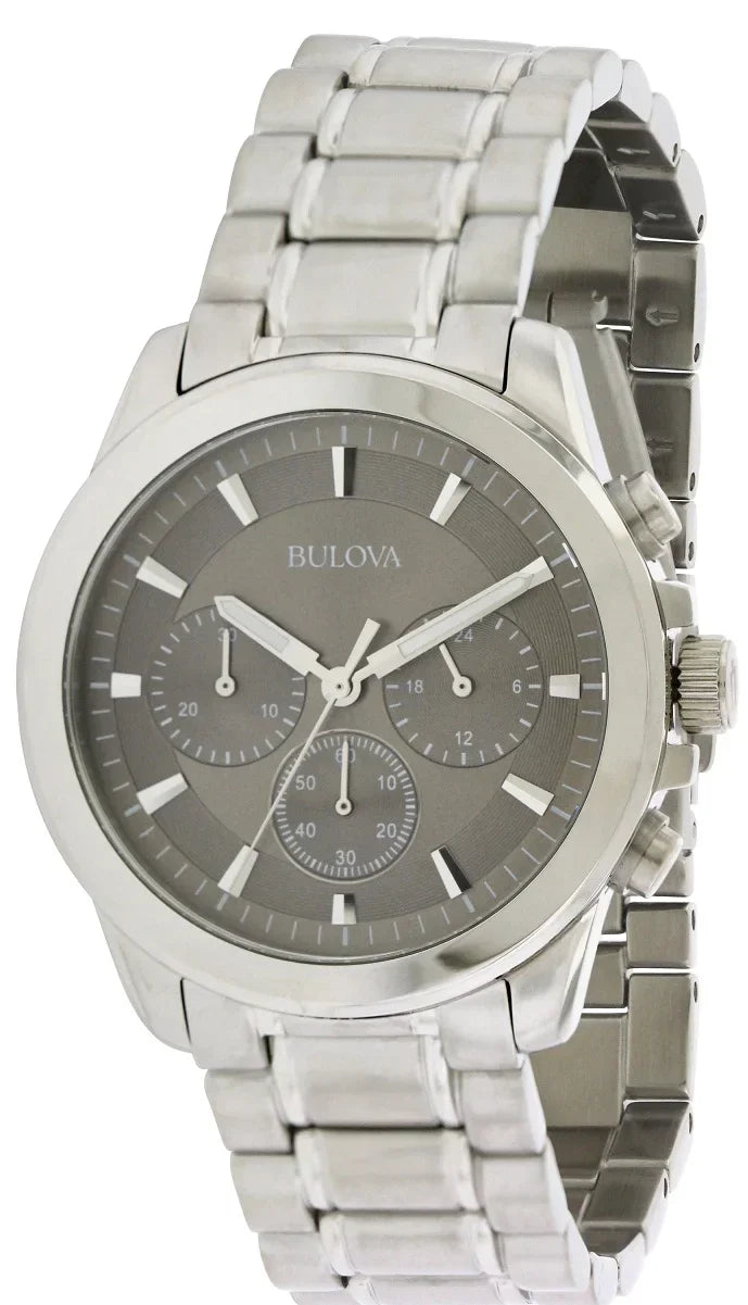 Bulova Stainless Steel Chronograph Mens Watch 96A180