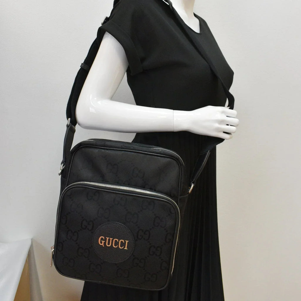 Pre-owned GUCCI Off The Grid GG Monogram Nylon Shoulder Bag Black 625858