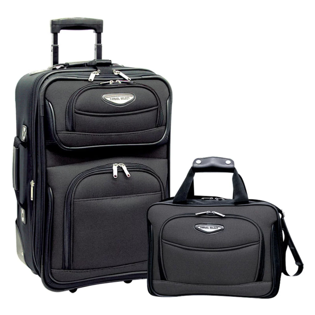 Travel Select Amsterdam Expandable Rolling Upright Luggage, Orange, 2-Piece Set