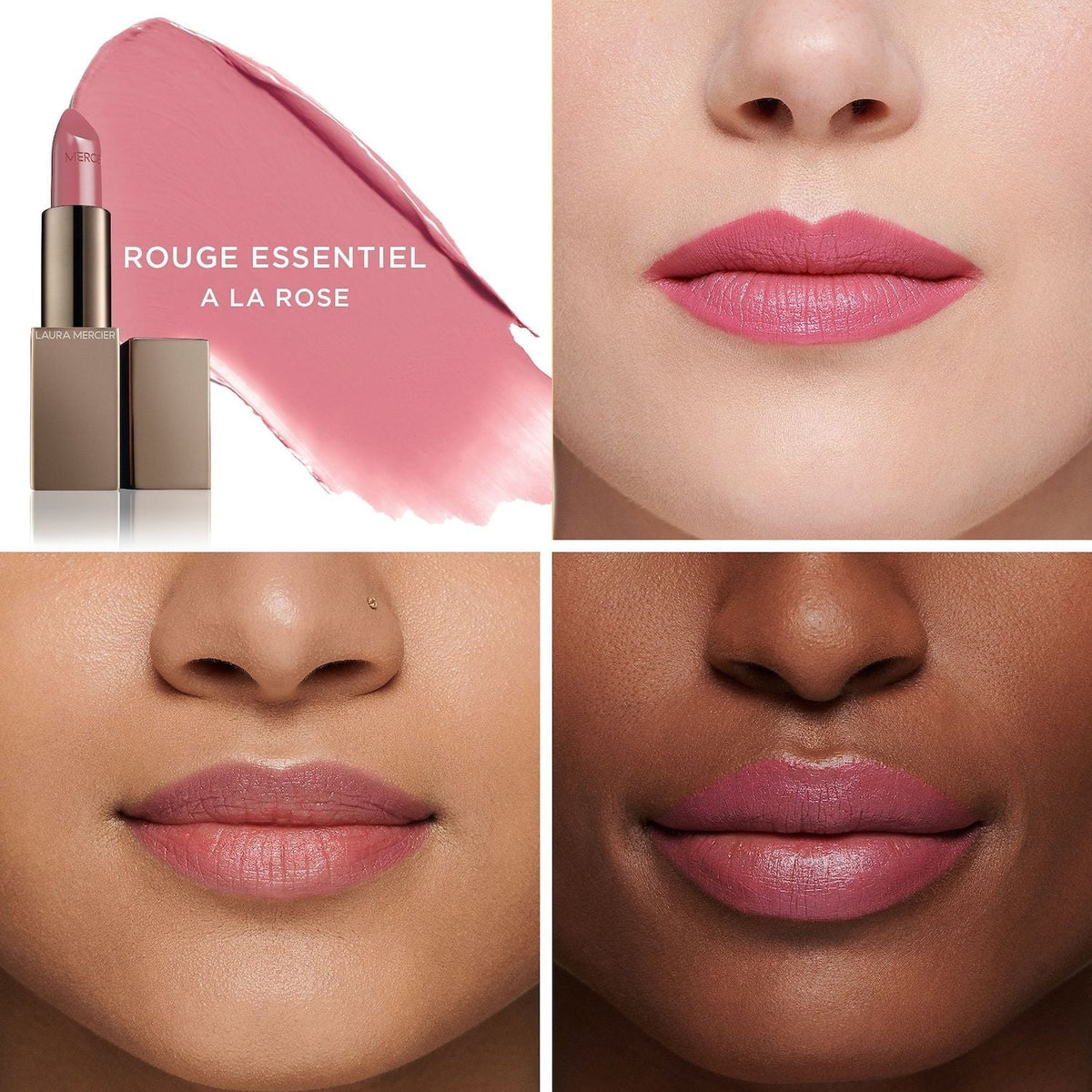 Laura Mercier Rouge Essentiel Silky Cream Lipstick - A La Rose - light dirty pink