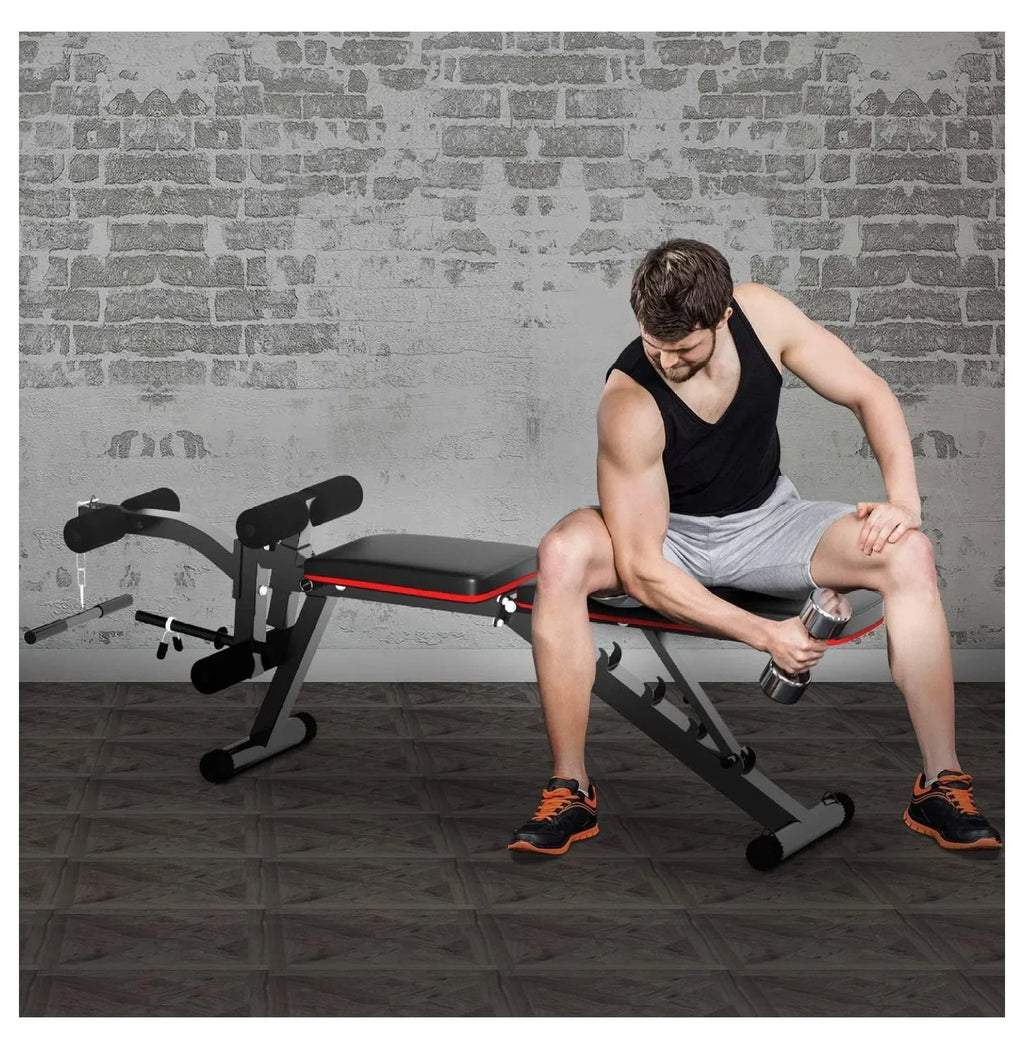 Adjustable Weight Bench Workout Bench with Leg Extension, Incline Decline Exercise Bench Strength Training Equipment Home Gym