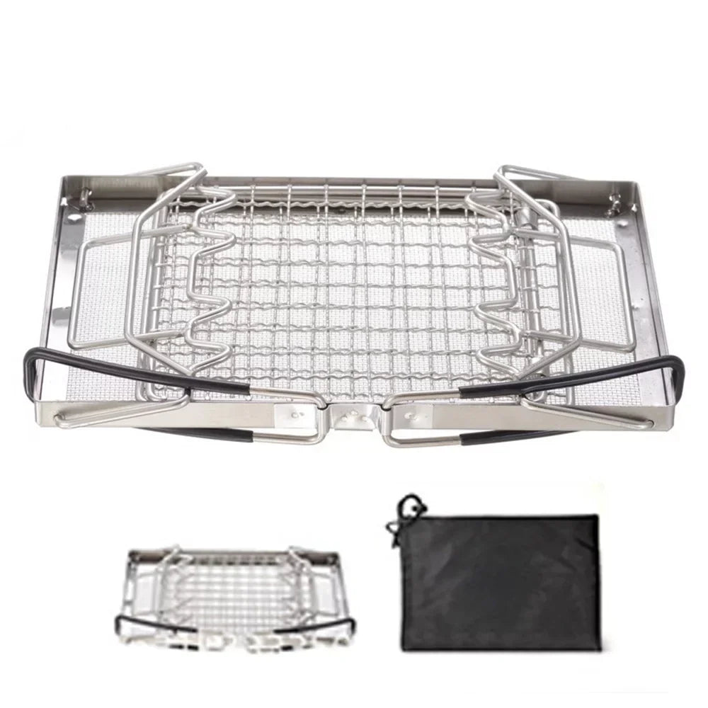 Stainless Steel Folding Camp Stove Toaster Rack - Ideal Bread Toaster for Camping, Backpacking, and Picnics