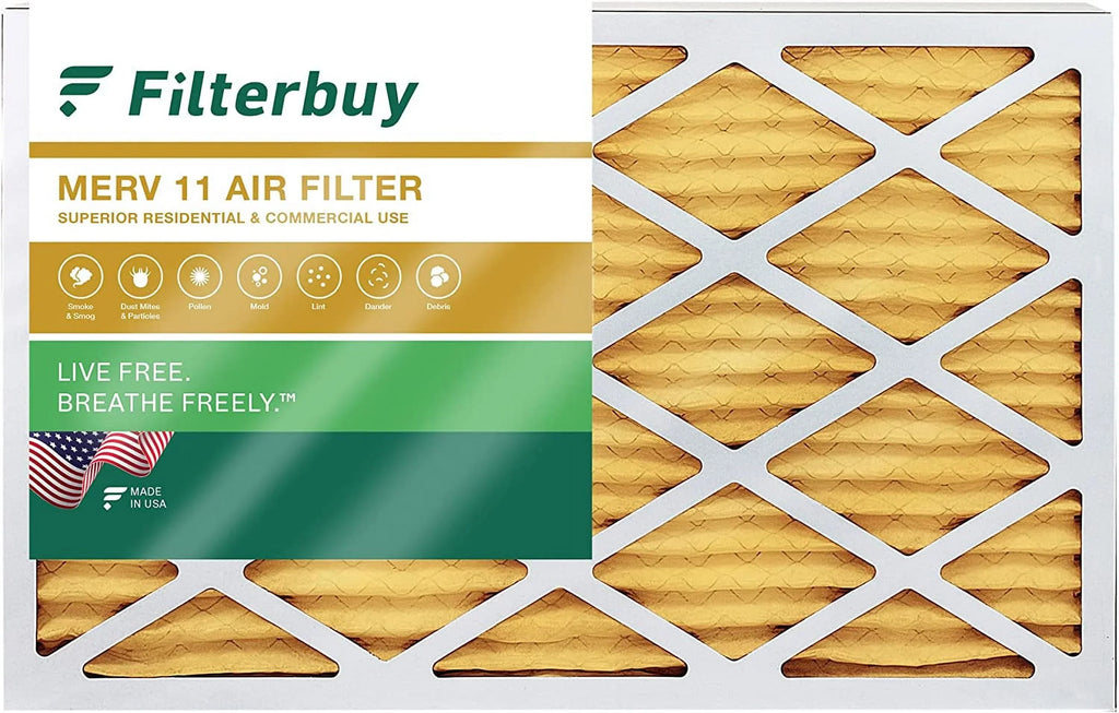Filterbuy 12x25x2 MERV 11 Pleated HVAC AC Furnace Air Filters (1-Pack)