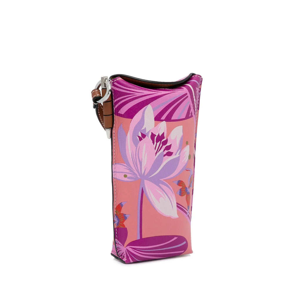 Pre-Owned Authenticated Loewe x Paulas Ibiza Waterlily Gate Pocket Crossbody Calf Leather Pink Crossbody Bag Unisex (Good)