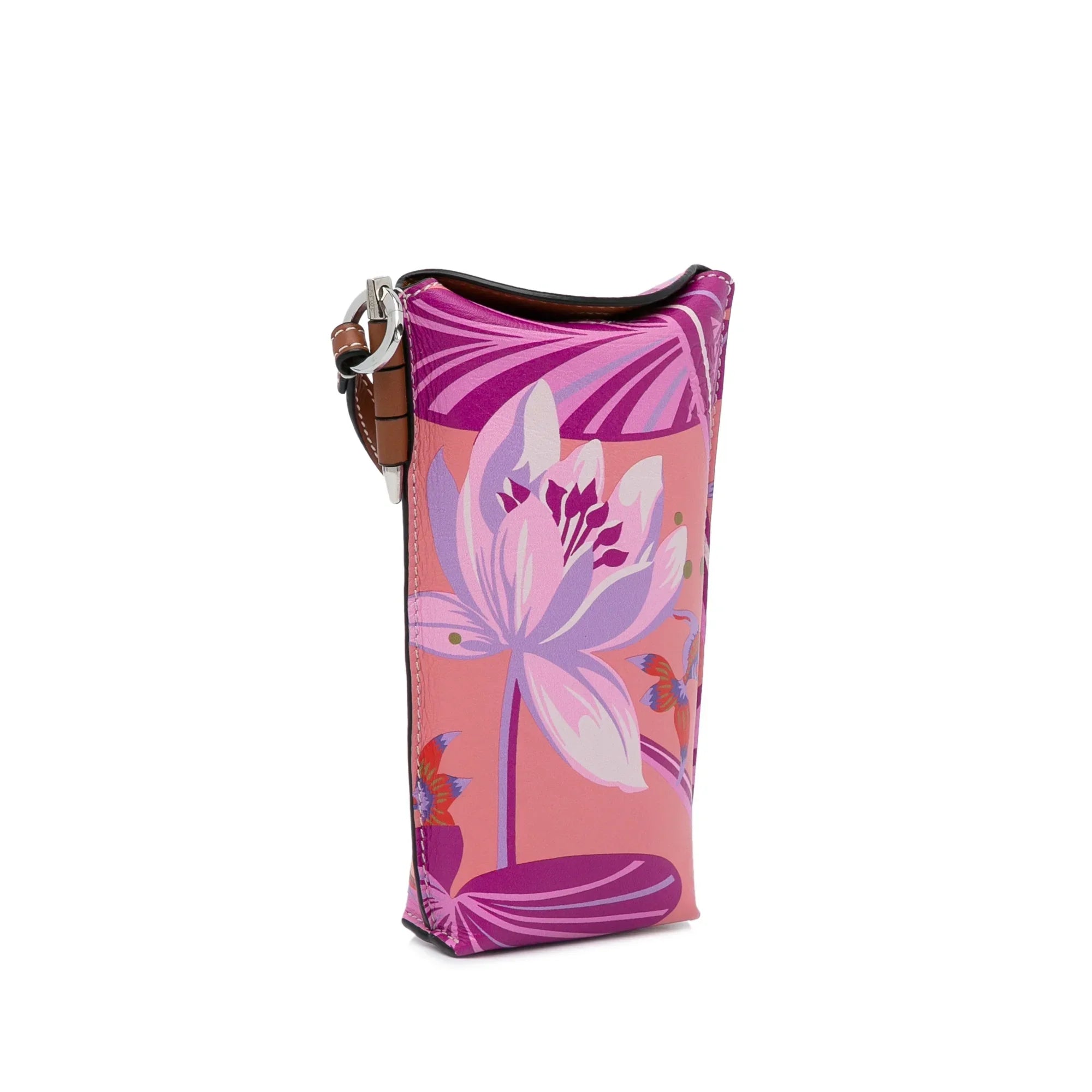 Pre-Owned Authenticated Loewe x Paulas Ibiza Waterlily Gate Pocket Crossbody Calf Leather Pink Crossbody Bag Unisex (Good)