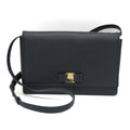 Pre-Owned Salvatore Ferragamo Vara AU-21 0011 Women's Leather Shoulder Bag Navy (Good)