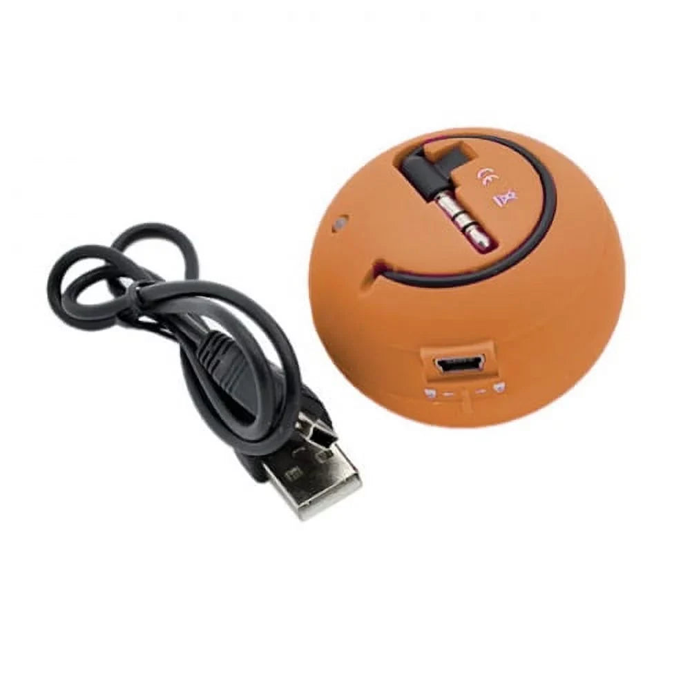 Portable Wired Speaker for Moto G Power (2022) Phone - Audio Multimedia Rechargeable Orange A7Q Compatible With Motorola Moto G Power (2022)
