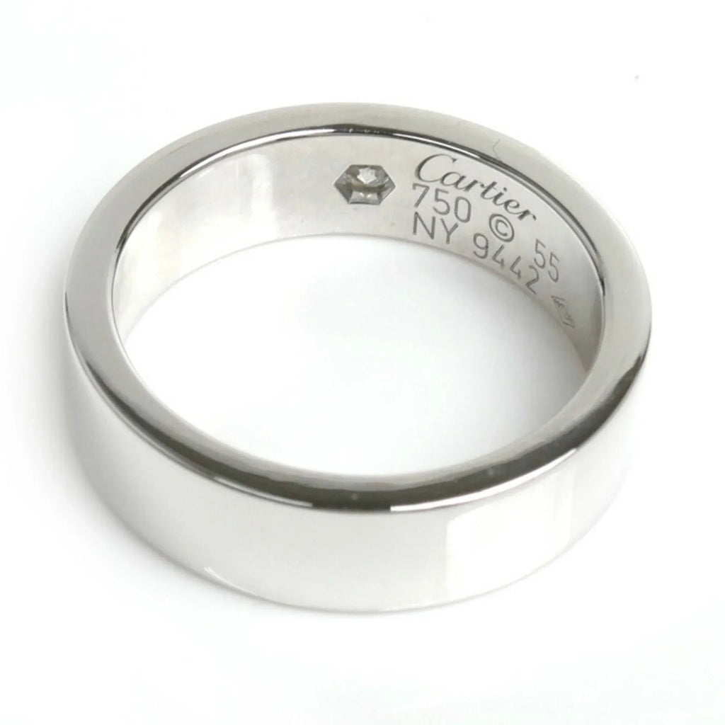 Pre-Owned CARTIER Cartier K18WG White Gold Love Ring 1P Diamond 14.5 Size 55 9.8g 2006 Limited Edition Women's (Good)
