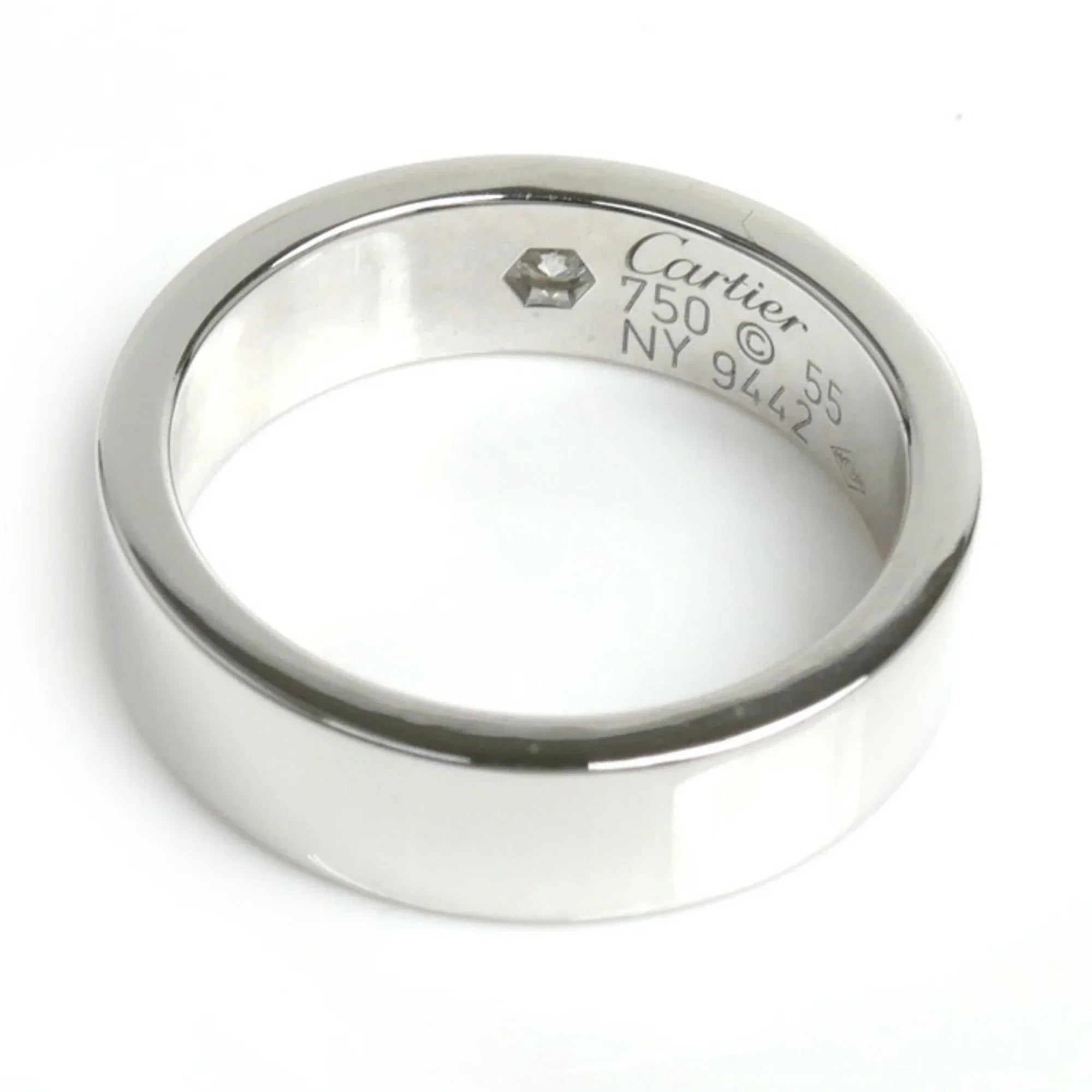 Pre-Owned CARTIER Cartier K18WG White Gold Love Ring 1P Diamond 14.5 Size 55 9.8g 2006 Limited Edition Women's (Good)
