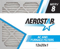 Aerostar 12x20x1 MERV  8, Pleated Air Filter, 12x20x1, Box of 6, Made in the USA