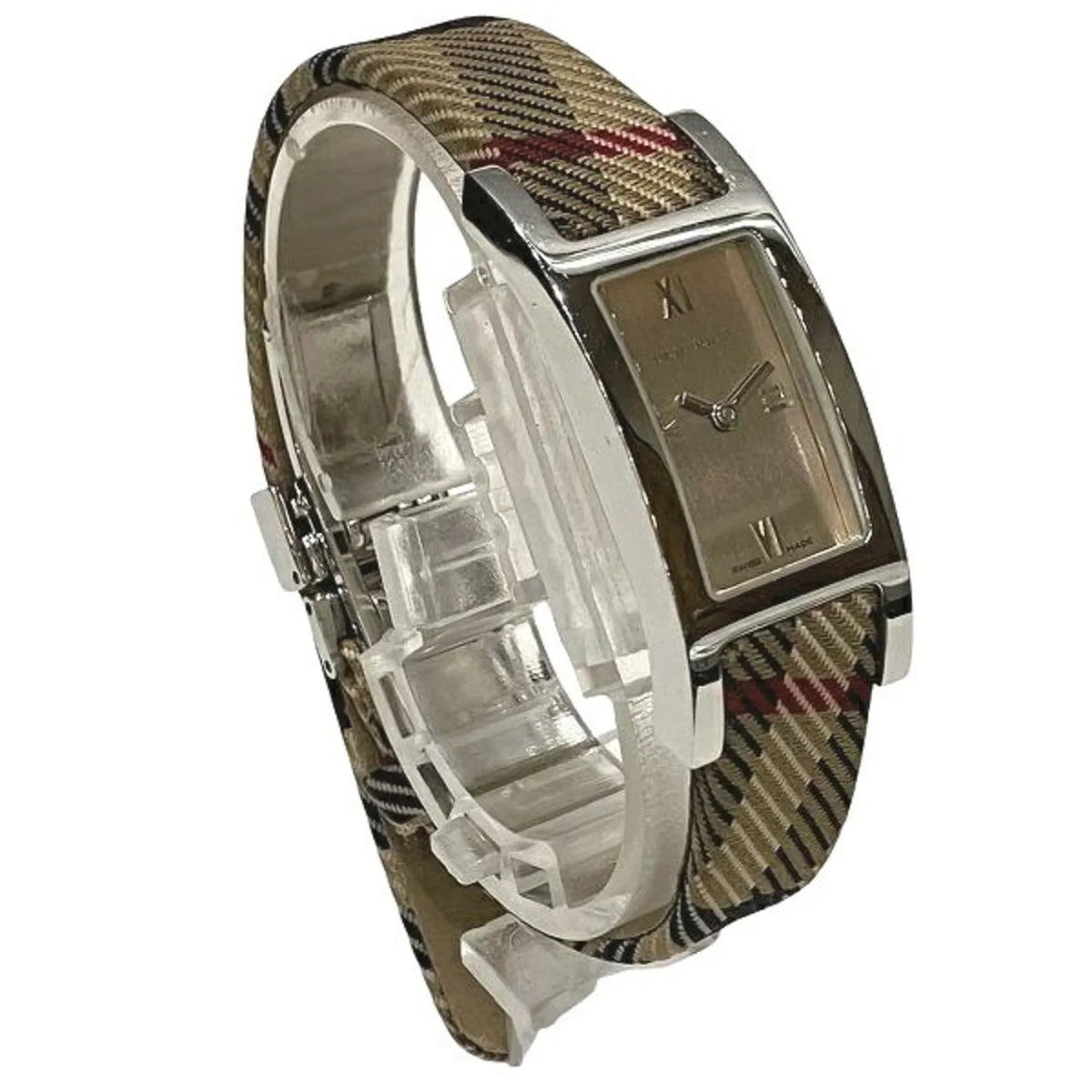 Pre-Owned Burberry BU1015 Quartz Check Square Watch Women's (Good)