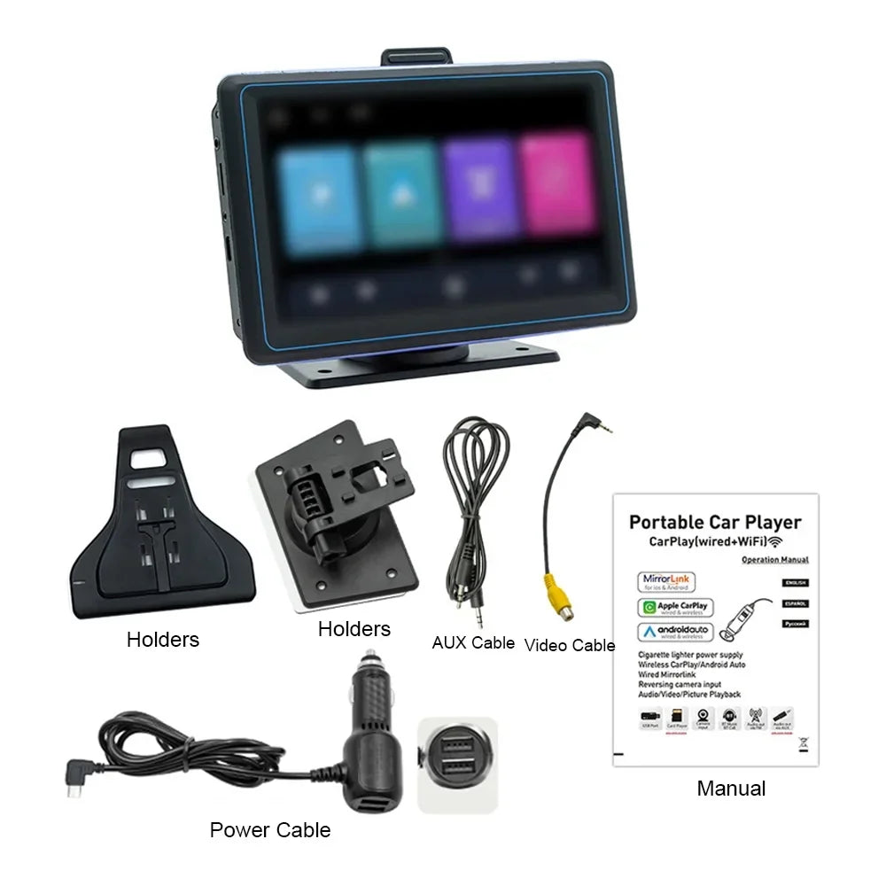 Apexeon Car Stereo,Camera Dual MP5 Player Dual USB Car Audio Portable Car 7'' 720P 5.0  Compatible Car Stereo 5.0 Compatible USB BT Receiver BT 5.0 12 Auto Compatible Android Stereo 720P Car