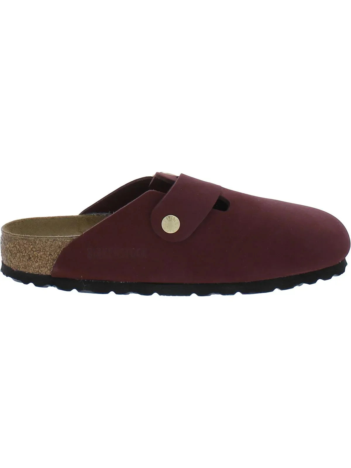 Birkenstock Womens Boston Big Buckle Leather Cork Mule Sandals