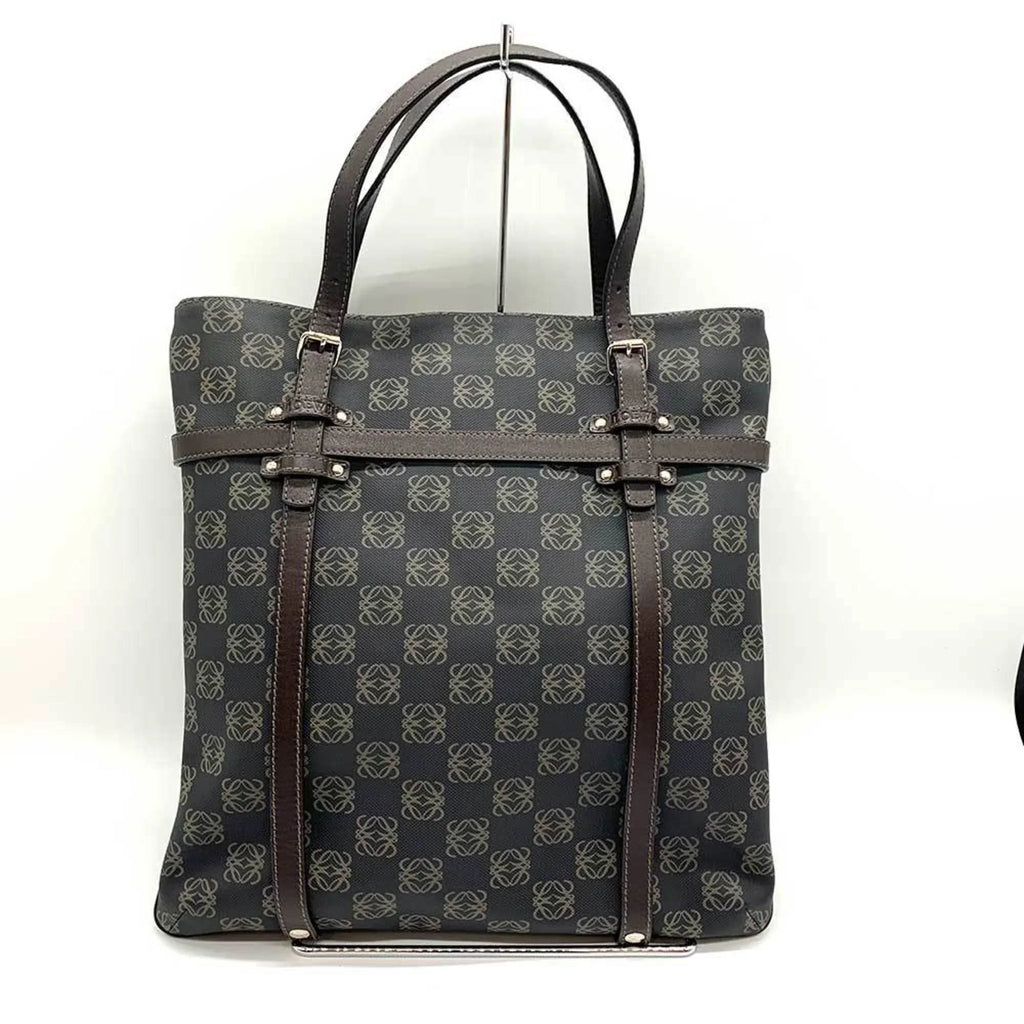 Pre-Owned LOEWE Anagram Tote Bag Gray x Brown (Good)