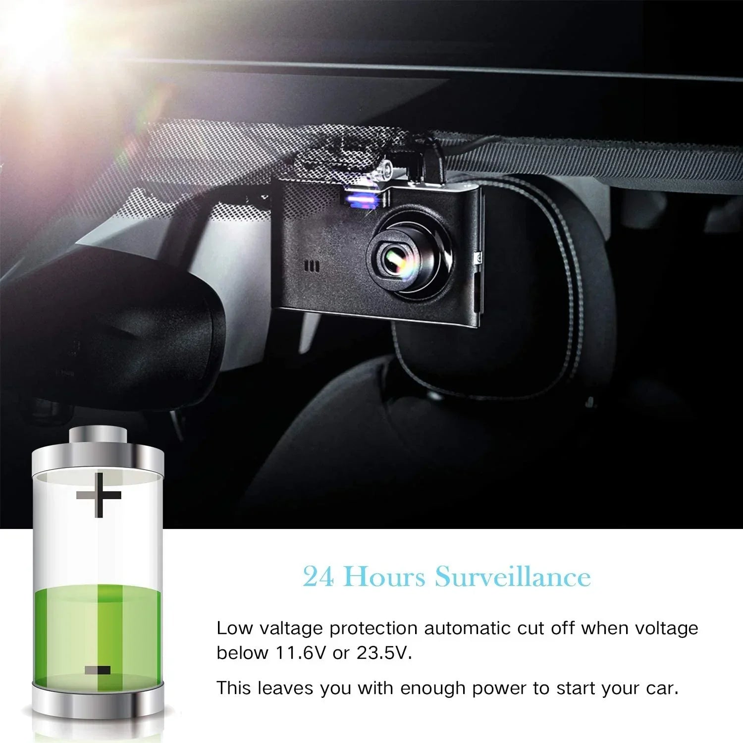 Dash Cam Hardwire Kit, Micro USB Hard Wire Kit for Dashcam, Plozoe 12V-24V to 5V Car Dash Camera Charger Power Cord, Gift 4 Fuse Tap Cable and Installation Tool（11.5ft）