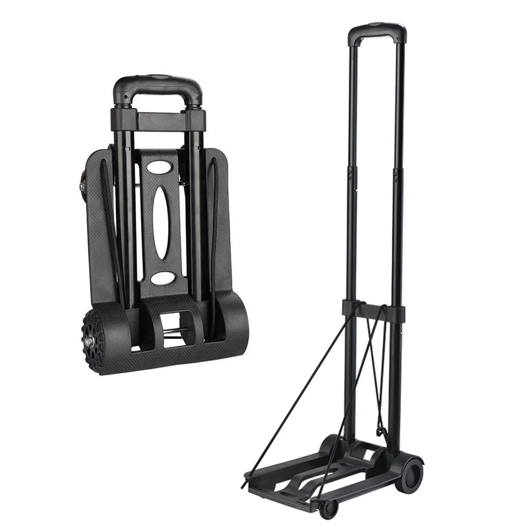 siisll Big Capacity Heavy Duty Folding Hand Truck Luggage Cart for Moving Lightweight Utility Cart for Luggage Folding Cart with Wheels Collapsible Platform Cart for Home, Office and Travel Use. Black