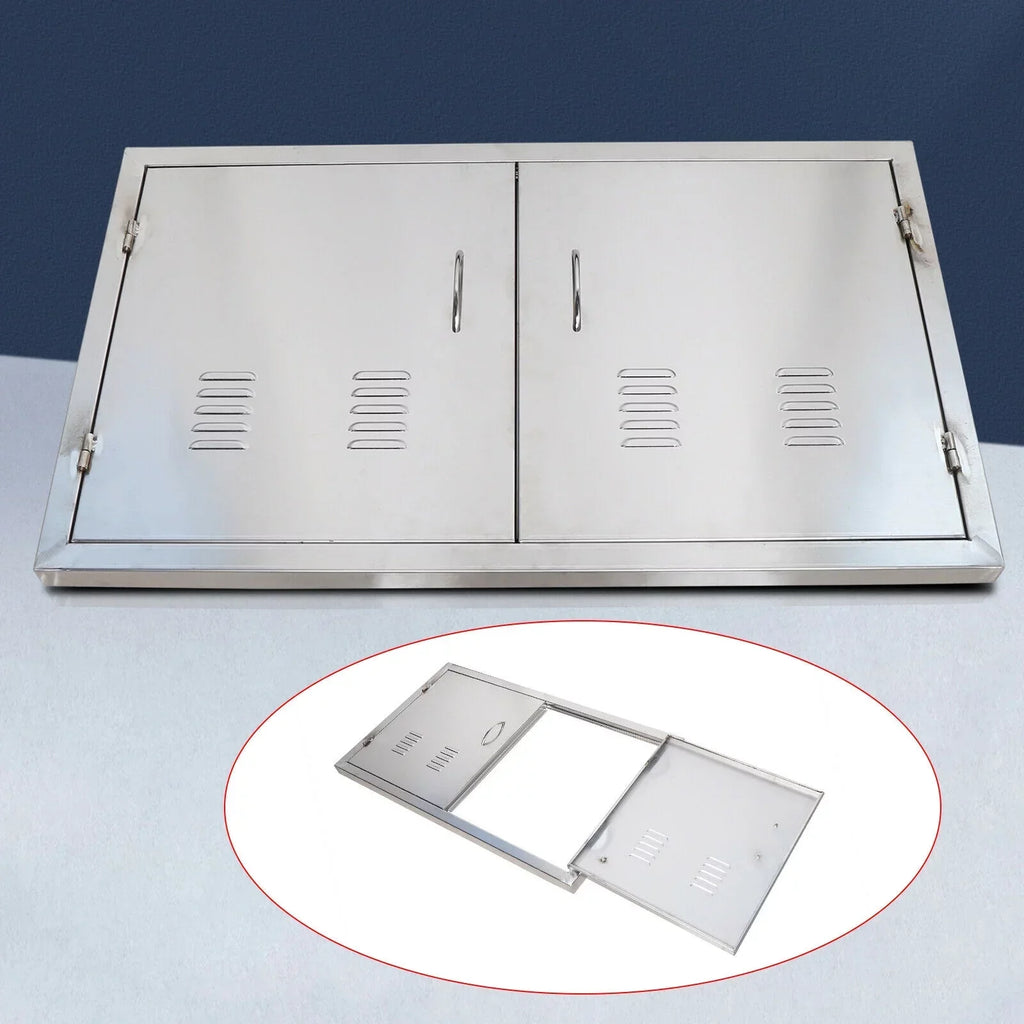 Kitchen Stainless Steel Door Outdoor Kitchen BBQ Island Stainless Steel Double Single Access BBQ Door BBQ Island Access Doors Stainless Steel Cabinet Kitchen Doors Outdoor BBQ Island Stainless Steel